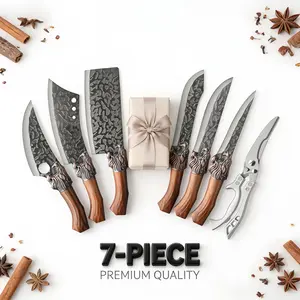 3/7 Piece, Stainless Steel Kitchen Knife Set - Includes Boning Knife, Slicing Knife, Carving Knife, Fish and Butcher's Knife and Scissors - Extra Sharp for Meat and Fish, Forged Set, Boning Knife, Multi-Piece Set, Professional Grade Blades