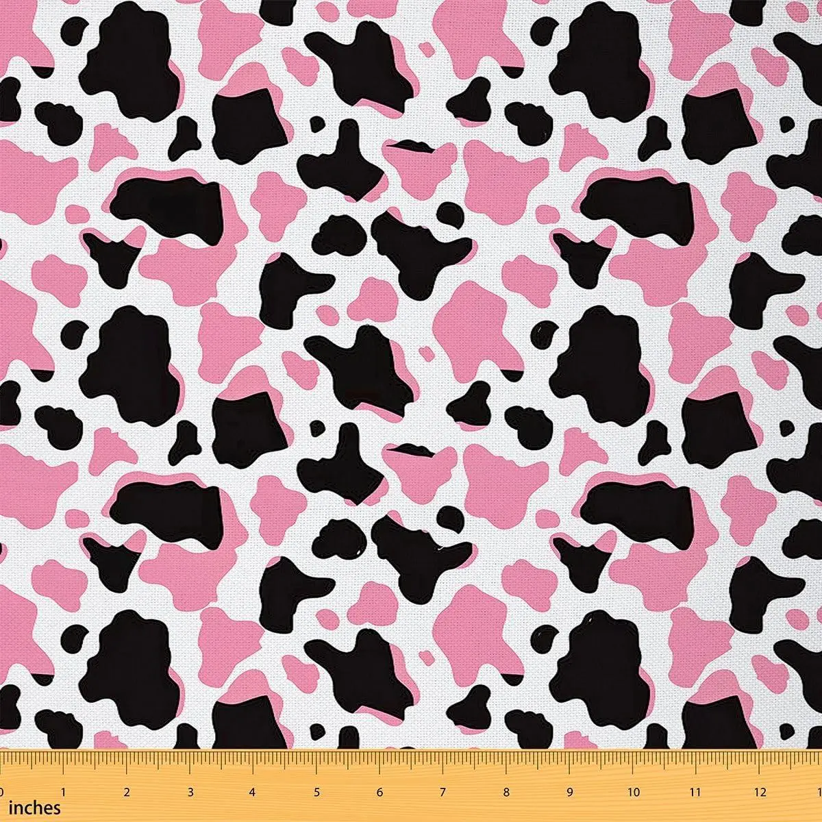 Pink Black Cow Print Fabric Cowhide Upholstery Fabric Western Farm Animal Skin Soft Flannel Indoor Decor DIY Sewing Craft Projects Farmhouse