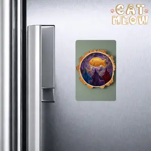 Magic Wizards Cat Meme Magnet Funny Fantasy Cat Design, Mystic Cat Style, Durable Fridge Magnet Decor, Gift for Fantasy Fans