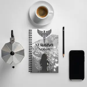 Notebook/journal Nursing Boho design for notetaking. For RN's, LPN's, Students! Enchanting mountain design capturing beauty of nursing.