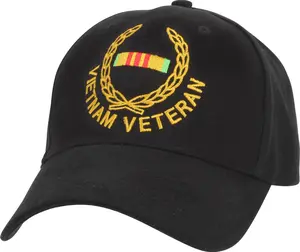Black - VIETNAM VETERAN Ribbon Baseball Cap - Cotton - Adjustable
