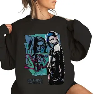 Champion Jinx Unisex Anime Tee - Arcane Xmas Sweater & Sweatshirt - Christmas Gifts For Gamers And Anime Lovers Sweater