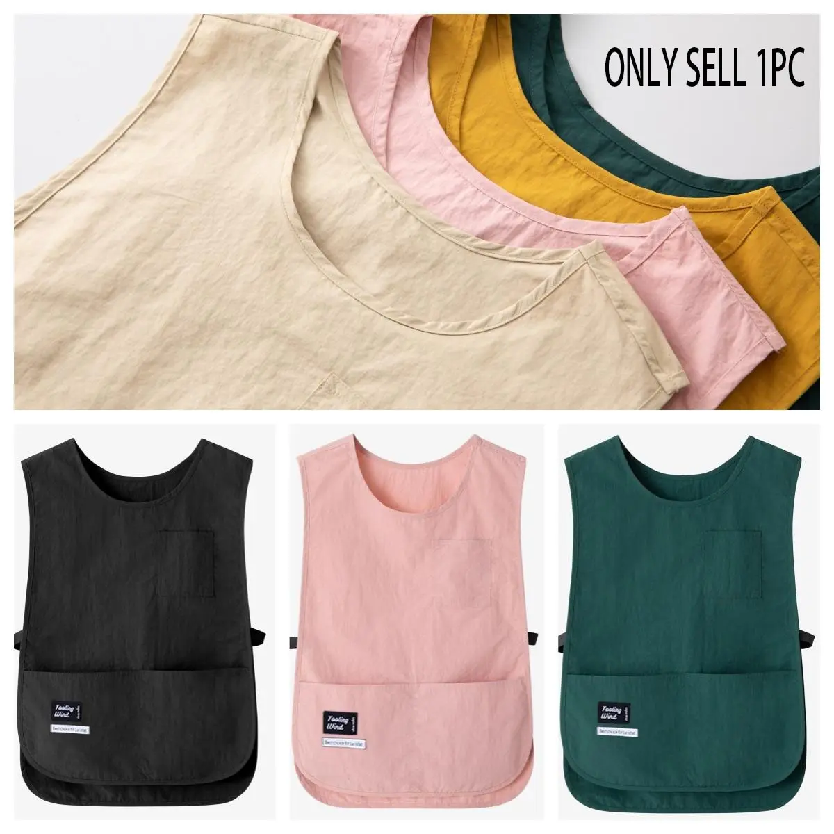 Tailored Design Apron with Deep Pockets for Easy Access, Unisex for Cooking Gardening and Office Work, Kitchen Cooking Aprons, Pocketed Aprons