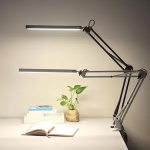 Foldable Clip Lamp, Modern Folding Table Lamp with Clip, 360° Adjustable Angle USB Plug-in Night Lamp for Bedroom, Study Room, Desk, Living Room, Office, Bedroom Lighting