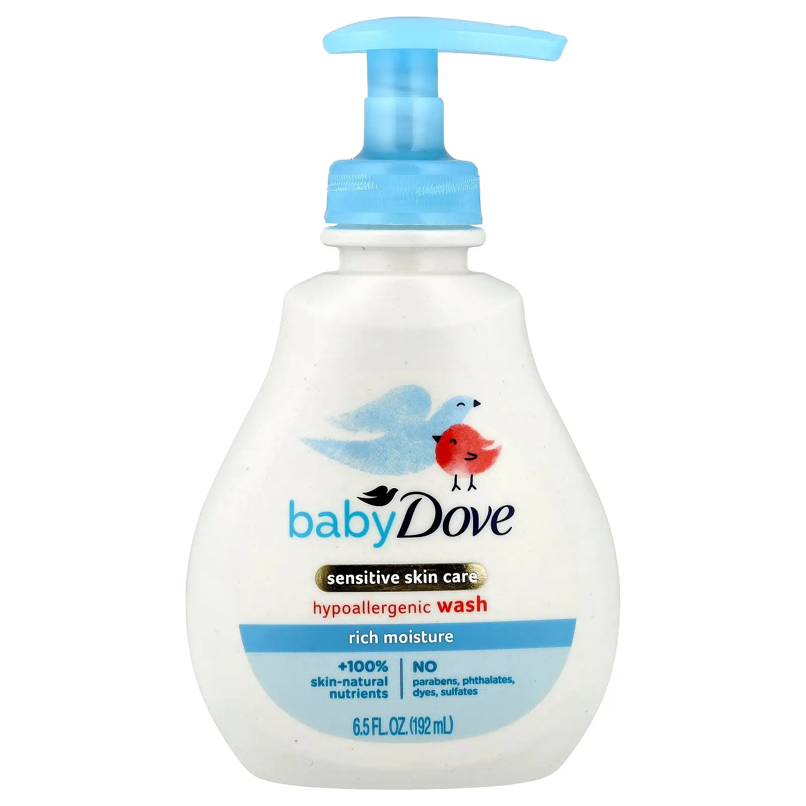 Dove Baby, Sensitive Skin Care, Hypoallergenic Wash, Rich Moisture, 6.5 fl oz (192 ml)