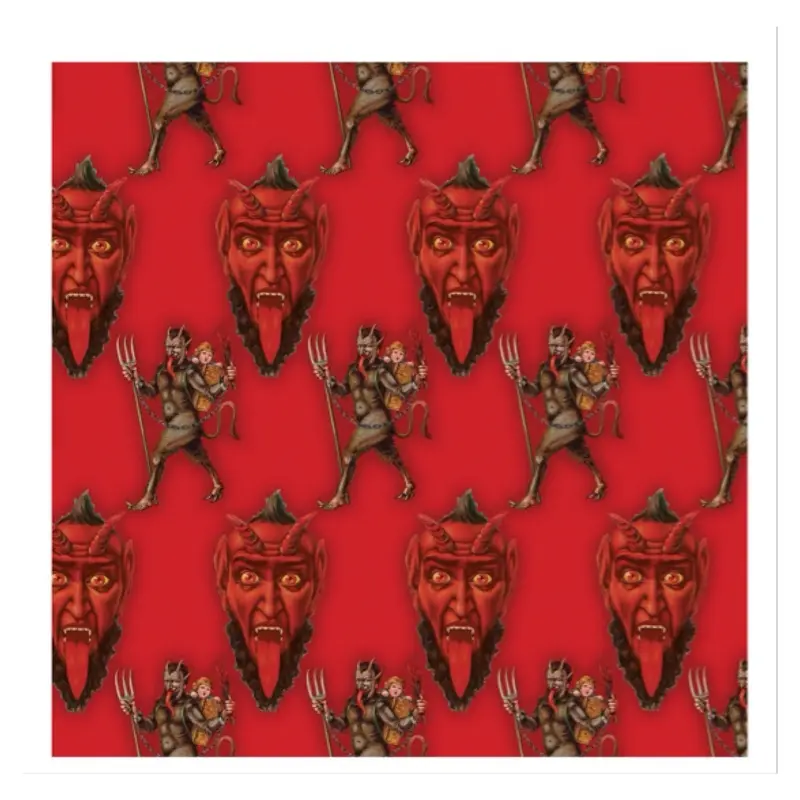 Retro A Go Go CHRISTMAS Wrapping Paper Sheets 3 Pack 19x27 Krampus or Frosty Frolics Season's Greetings