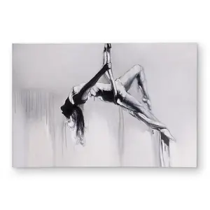 Begin Home Decor C1ROAR236V7LGW 2 x 3 ft. Dancer on Aerial Contortion Rug - Black Hobbies Outdoor Decor - Rectangle