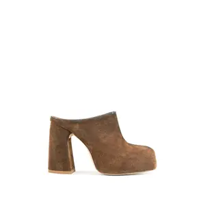 FLOREA-BROWNDENIM PLATFORM MULE