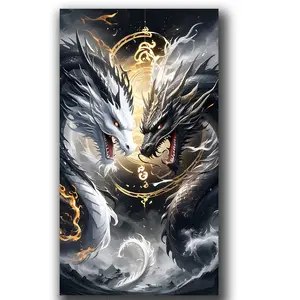 Dragon Big Size DIY Diamond Painting for Adults, 5D Full Round Drill Diamond Art Kit, Bedroom & Living Room Wall Decor Gift