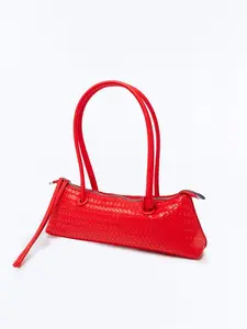 From East To West Faux Leather Bag - Red