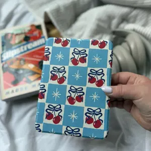 Red, White and Cherry Kindle Case for Kindle Basic & Paperwhite 11th, 12th Gen and Colorsoft  - Magnetic Flap & Strap Included - Stylish Protective Cover