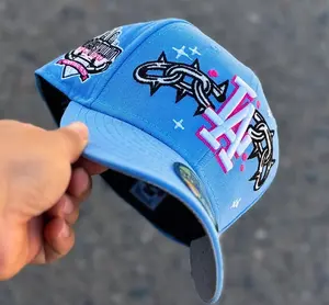 New Era LA Dodgers New York Yankees 9FORTY A-Frame Snapback Hat – Sky Blue Baseball Cap – Adjustable MLB Streetwear Unisex Summer Edition