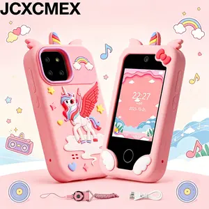 Jcxcmex Pegasus Touchscreen Phone Toy for Kids, Camera, Music, Learning Games, Birthday Gift for Girls Aged 3+, Includes Silicone Case