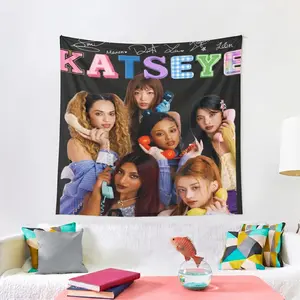 Pop Girl Group Inspired Tapestry, Beautiful Chaos Wall Hanging, Retro Handheld Game Aesthetic Room Decor, Music Fan Gift