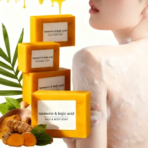 Refreshing Soap for for Soothing Skin, 4 Counts/set Handmade Ginger Skin Care Soap, Moisturizing Soap for Body Wash & Face Wash, Lemon Turmeric Soap, Body Care Product for Women & Men, Body Hygiene Products