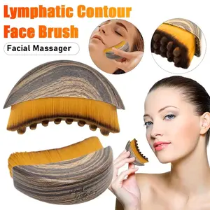 2pcs Lymphatic Contour Face Brush, Personal Daily Care Skincare Accessory for Jawline & Chin Sculpting, Lifting Tool for All Skin Types to Reduce Puffiness