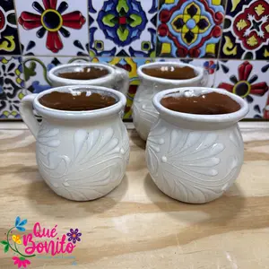 Traditional Cup for Hot Chocolate, Coffe or Tea Handcrafted Lead Free White Color