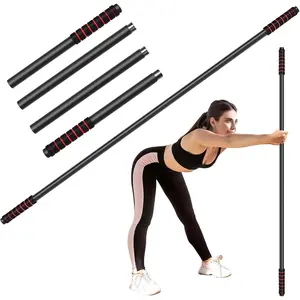 5 ft Yoga Stick Sturdy Steel, Adjustable Stretching Stick for Mobility, Flexibility and Balance, Versatile Exercise Stick with Non-Slip Ends and Foam Handles for Fitness, and Posture upgraded  pilates  board