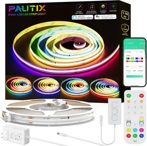RGB Smart IC COB LED Strip Lights,6.56ft/2m Addressable UL-Listed 24V Chasing Color Flexible Tape Light Multicolor,Work with Alexa/Google Assistant,for Cabinet,TV,Bedroom,Party DIY Decoration