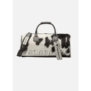 Sella 100% Cowhide Duffel Bag  – Black & White