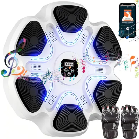 Smart Boxing Machine, 1 Box Wall Mounted Punching Machine with LED Light, 9 Speed & Mode Adjustment Boxing Machine for Kids & Adults