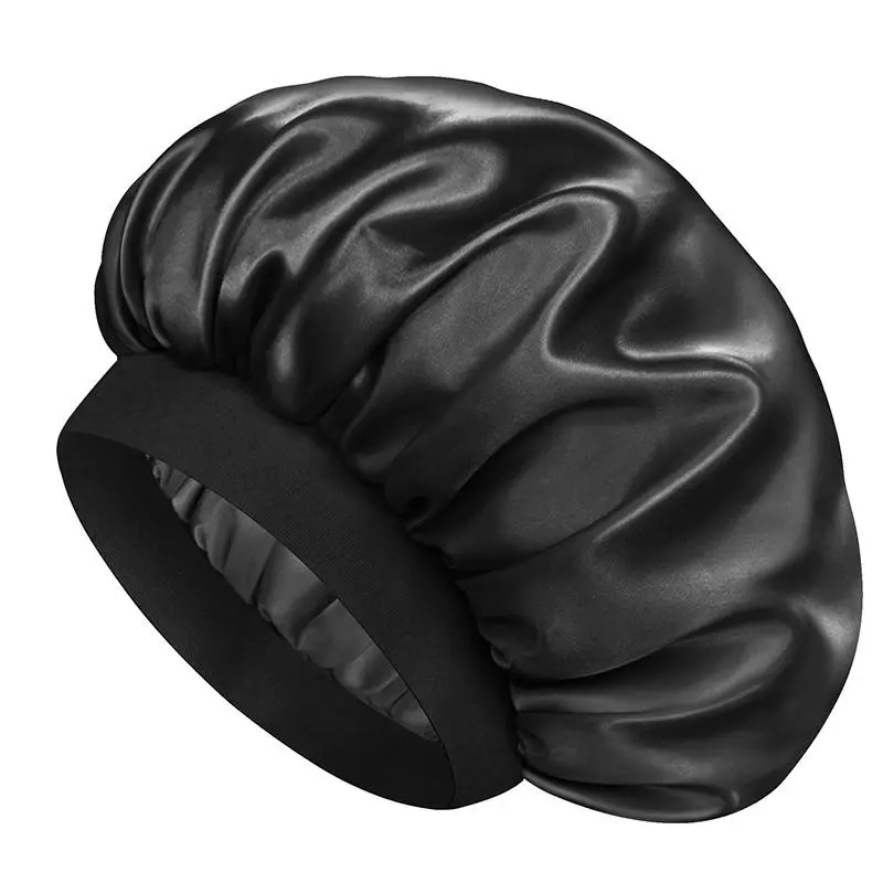 Satin Silk Bonnet for Sleeping, Double Layer Silk Sleep Cap for Men & Women, Unisex, Soft Satin Lined Haircare for Natural & Curly Hair Care