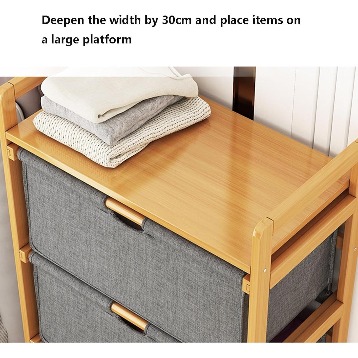 Laundry Basket, Stackable Laundry Basket with Shelves, Vertical Laundry Sorter with Pull-out Removable Bags, Bamboo Laundry Basket for Laundry Room and Bathroom Laundry Basket, Stackable Laundry Basket with Shelves, Vertical Laundry Sorter with Pull-out Removable Bags, Bamboo Laundry Basket for Laundry Room and Bathroom