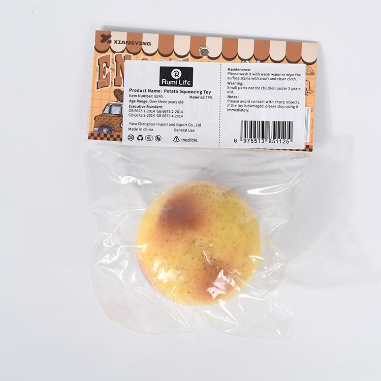 Rumilife Potato Squeezing Toy-Yellow Bread Bun Squishy - Soft Food Stress Relief Toy