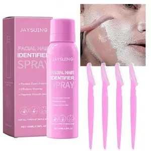 Hair Removal Spray (plastic Bottle) with 4 Razors, Quick Pain-Free, Low Allergenicity, Facial Body Hair Removal, Gentle Sensitive Skin Care