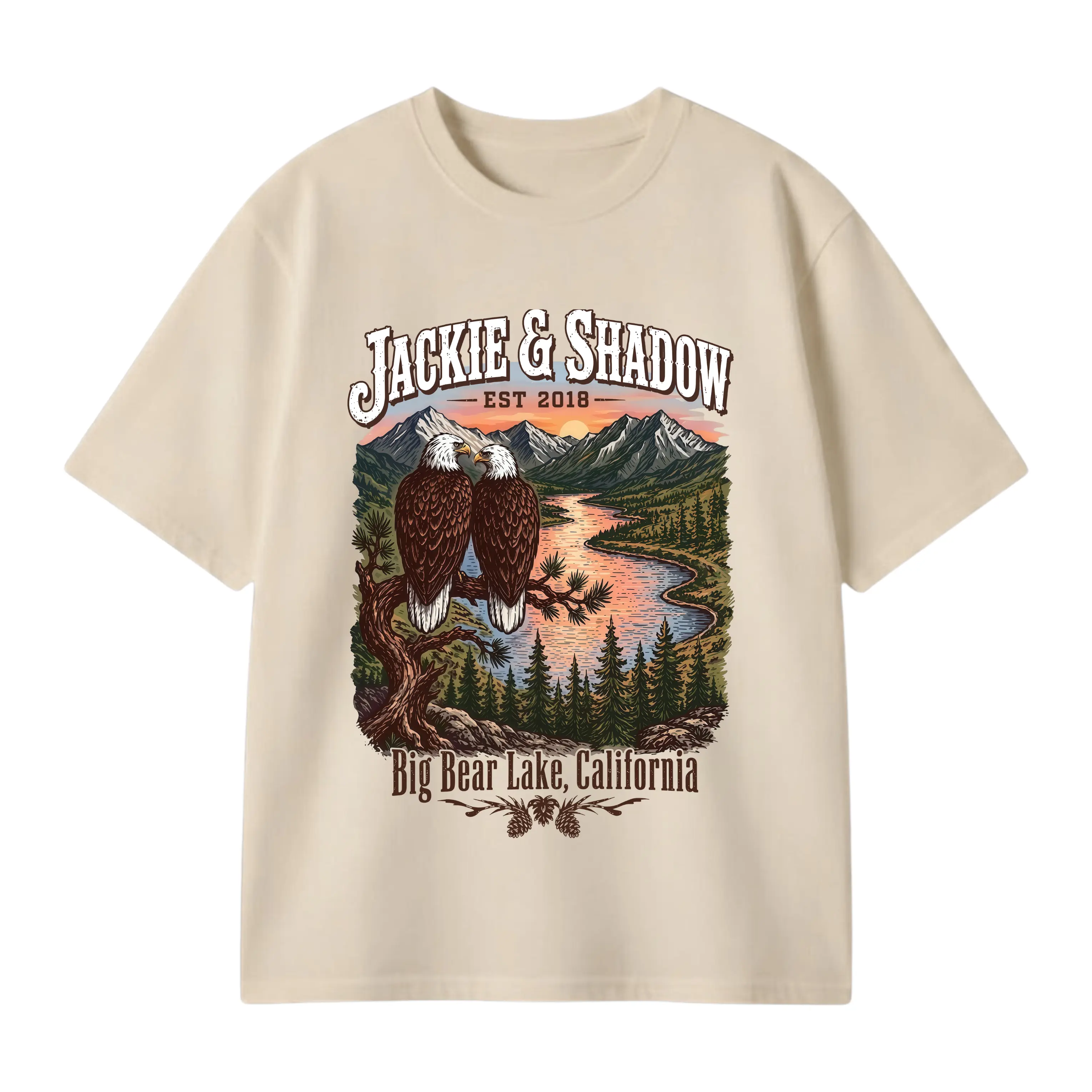 In Memory of Jackie & Shadow T-Shirt Ver 1, Big Bear Lake California Vintage Tee, Mountain Nature Graphic Shirt, Memorial Tribute Gift