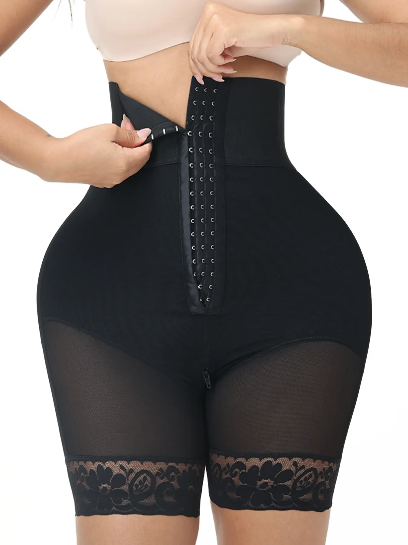High-Elastic Waist-Tightening Shaper Shorts - High-waist design with gusset closure for all-season core compression & body sculpting Shapewear Womenswear