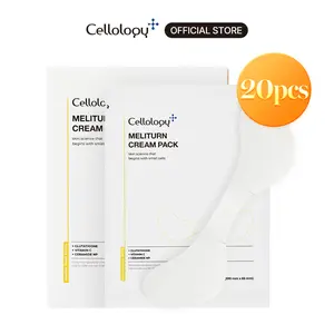Cellology Meliturn Glutathione Cream Mask 20PCS - 2% Niacinamide & Vitamin C, Visibly Fades Dark Spots & Uneven Tone Look, Brightening Korean Sheet Mask for Radiant Skin, Fragrance-Free (Butterfly Zone)