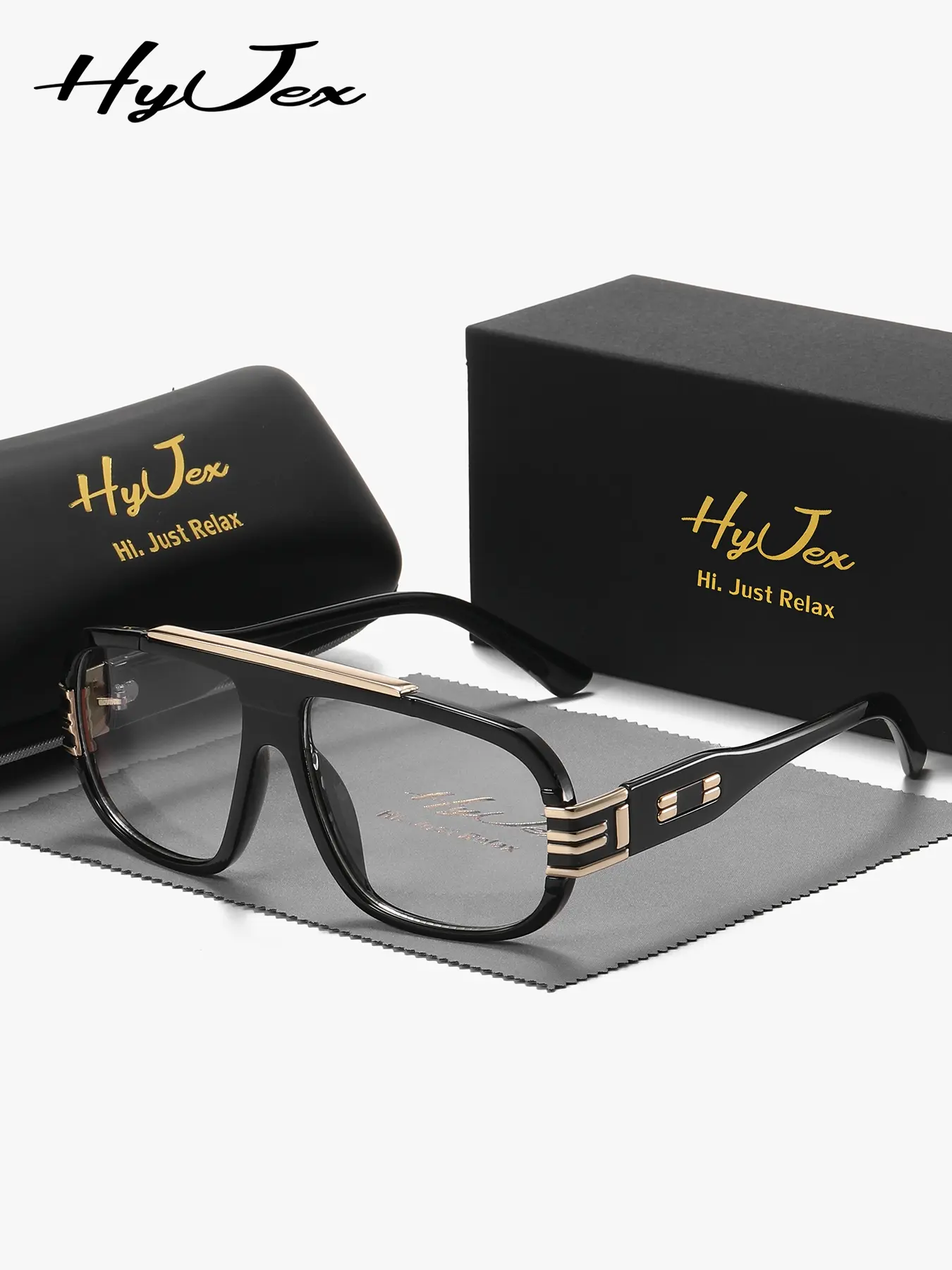 HyJex 1 Pair Unisex Sophisticated Full Frame Plano Glasses Comfortable Lightweight Frog Frame Plano Glasses