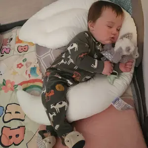 Choc chick Curve Long Toddler Kids Body Pillow for Sleeping, 34x27 inches Moon Shape Soft Child Hug Pillow, 100% Natural Cotton Pillowcase, Washable & Breathable Crib Pillow for Kids