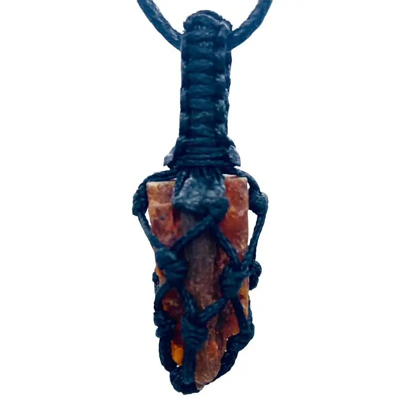 Orange Kyanite Raw Caged Pendant — Creativity and Personal Power