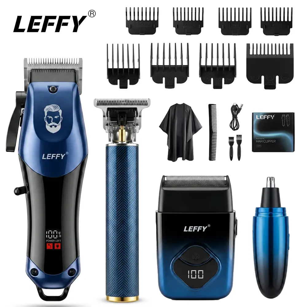 1pc/4pcs Men Electric Shaver， 4 In 1 Cordless Hair Clippers & Detail Trimmer Nose Trimmer Mini Electric Razor, Digital Display Low Noise Haircut Tools Complete Accessories, Luxury Men Grooming Gift Father's Day Holiday Gift for Him