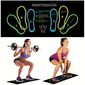1pc Anti-Slip Hips and Legs Training Pad - Woven Crystal Velvet with Silicone Grid, Home Gym Squat & Dumbbell Deadlift Power Workout Mat in White/Red Black for Floor Protection, Exercise Equipment, Gym Equipment for Home, Gym Floor Mat