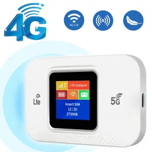 4G/5G Dual Band Portable WiFi Router，portable wifi hotspot for global travel 300Mbps Speed, WiFi Touch Screen, 3000mAh Battery, Connect Multiple Devices, Compatible with All Types of 4G SIM Cards