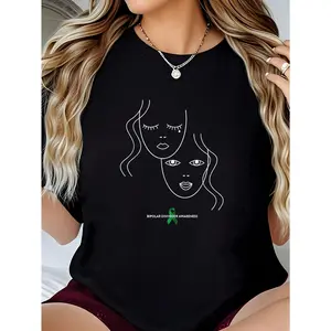 100% Cotton Tshirt Breathable Knitted Medium Short StreetwearBipolar Disorder Awareness, Mental Health, Bipolar Disorder T-Shirt graphic tees women crop tops summer outfits for women summer tops T-Shirt