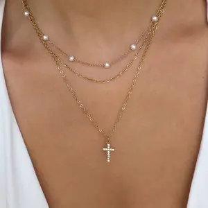 EVRY JEWELS Gold or Silver Plated Women's Sunday Crush Necklace 3 Piece Set