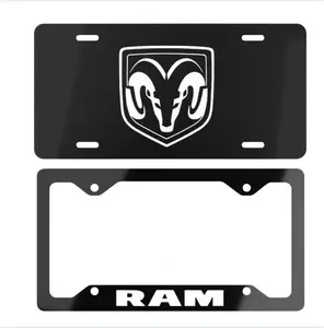 Dodge Ram License Plate & Frame Set - USA Car Decor Accessories for Vehicle Styling