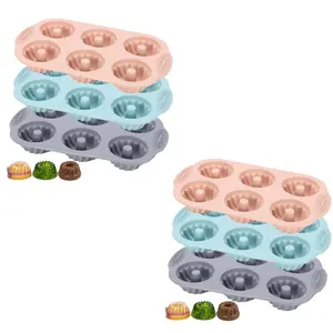 6 Packs Cake Pan for Baking, Silicone Fluted Tube Cake Pans European Grade Non Stick Fancy Molds for jello, Cupcake, Doughnut Donut, Cornbread, Brownie