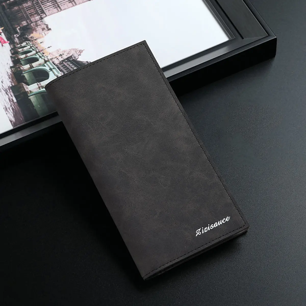 Men's Bifold Card Holder Suit Purse Long Wallet Checkbook Clutch PU Leather