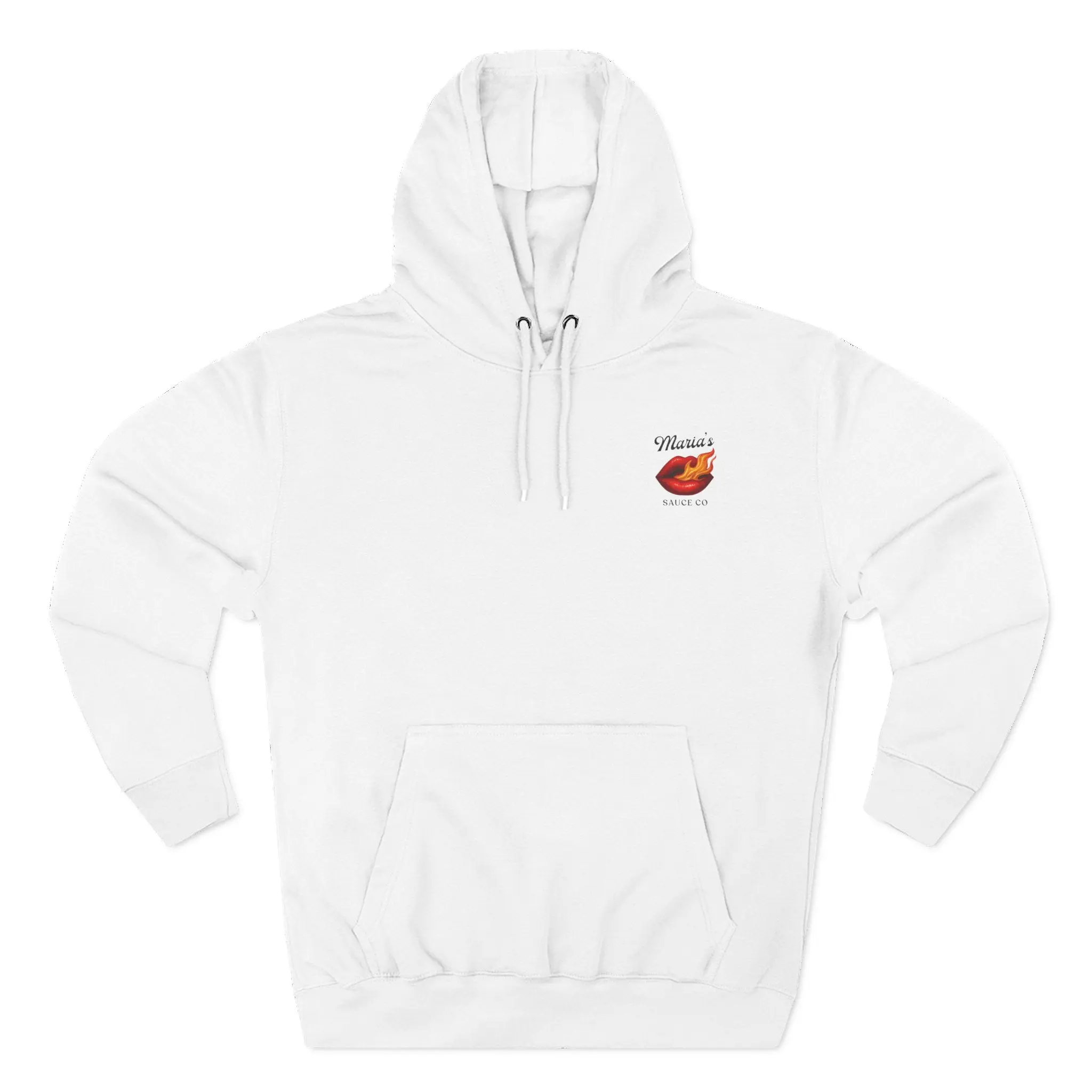 Trendy Fleece Hoodie with Flame Kiss Design