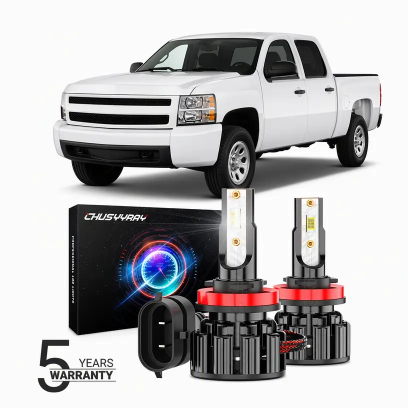 Combo LED Headlight Kit Bulb Low Beam H11 Fit Chevy Silverado 1500 2007 2008 2009 2010 2011 2012 2013 2014 2015