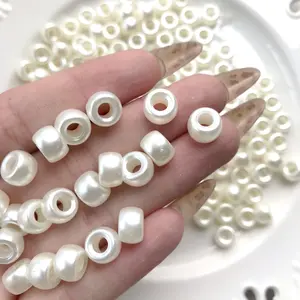 Milk White Large Hole Beads Luminous Beads Handmade DIY Accessories Beaded Ornaments