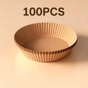 100pcs Air Fryer Paper Trays, High-Temperature Oil-Resistant Baking Parchment Papers, Home Use Food Oven Baking Sheets