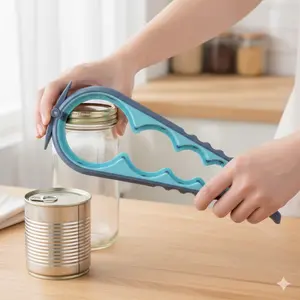 Multi-Purpose Bottle Opener & Can Opener with Anti-Slip Handle for Kitchen Camping Picnic | Durable Rust-Proof Compact All-in-One Tool | Portable Home & Outdoor Accessory for Easy Use and Storage Home Bar Accessories