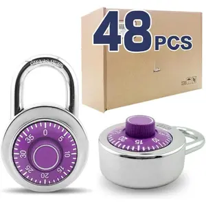 Standard Dial Combination Lock, 2 inches. Wide, with Different Combinations,  Turnplate, Pack of 48; Lock for School, Employee, Gym  Locker, Case, Toolbox