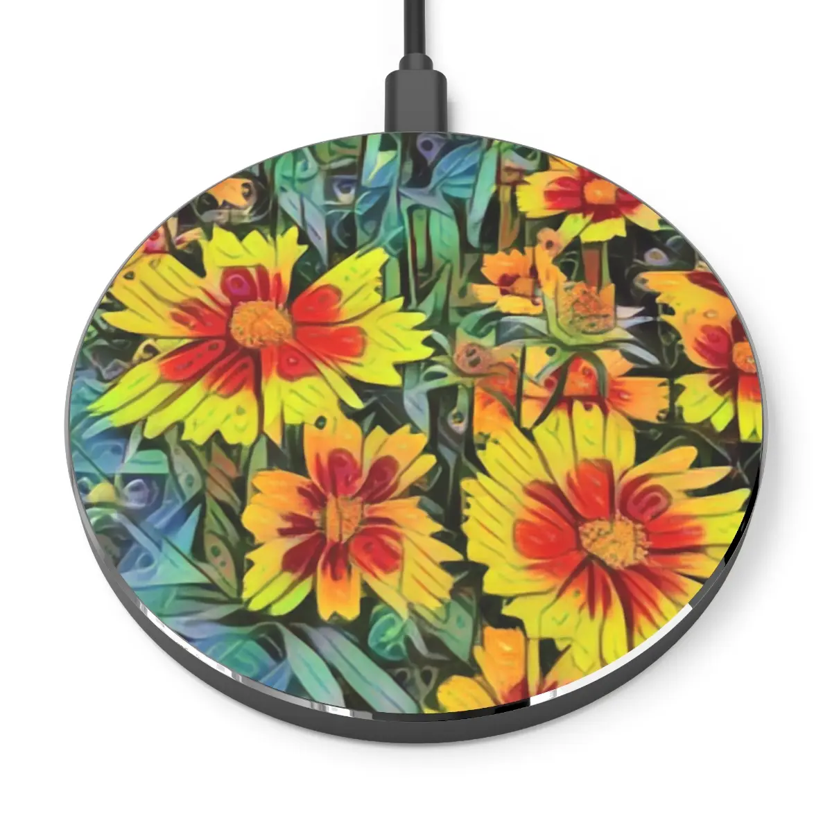 Beautiful Custom Coreopsis Design Wireless Charger